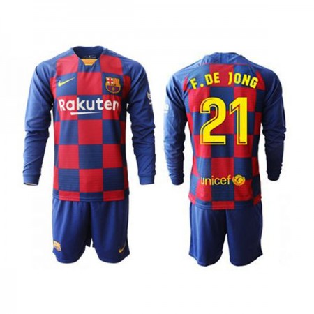 FC Barcelona F.DE JONG 21 Kind Thuis Tenue 2019-20 L/S